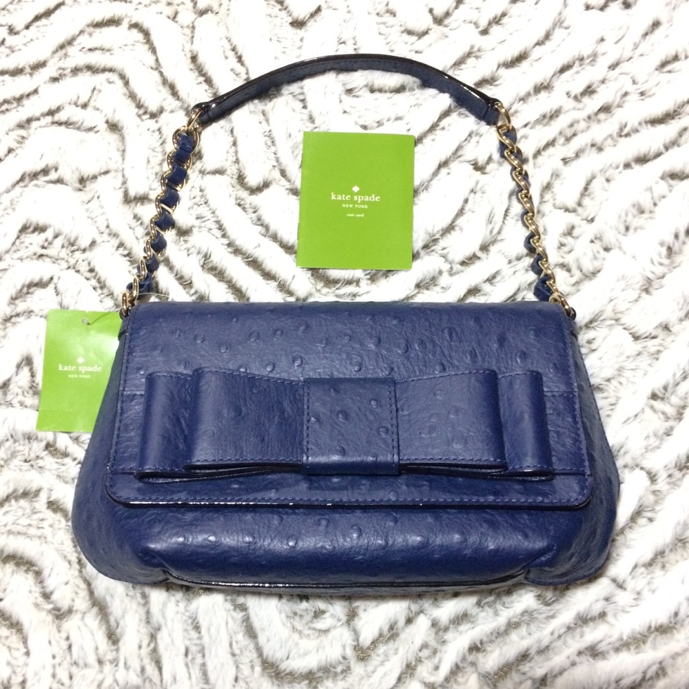 KATE SPADE Jolene (Ostrich) Shoulder Bag French Navy